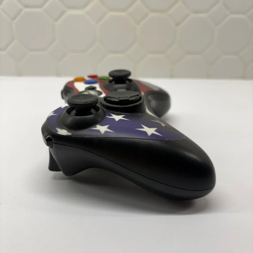 Microsoft Xbox 360 Wireless Controller Unisex OS American Flag Custom Skin Black